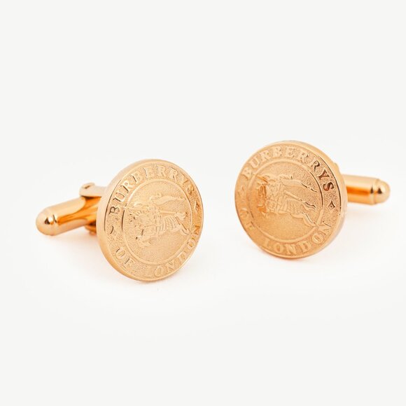 Burberry Vintage Gold-Tone Equestrian Knight Cuff Links - Picture 1 of 4